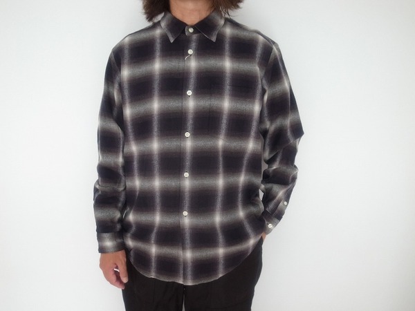 Manual Alphabet OMBRE CHECK LOOSE FIT R/C SHT(マニュアルアルファベット)