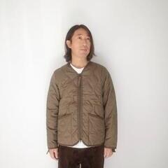 TAION  VNECK ZIP JACKETS D.OLIVE