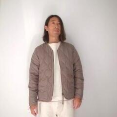 TAION  VNECK ZIP JACKETS L.MOCHA